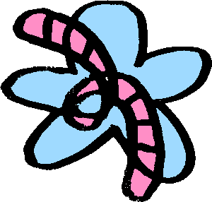 A rendition of the worm-blossom emblem, a worm coiled within a flower